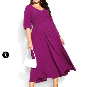 City Chic Desire Dress- Magenta NWT